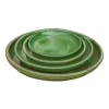 Online POTERIE DU BOUSQUET Soucoupe en terre cuite émaillée verte Costa - Ø 38 x H 3,8 cm
