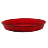 Clearance DECOLINES Soucoupe pot Reb en acier rouge mat Ø 24 x H 3 cm