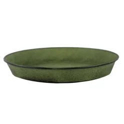 Clearance DECOLINES Soucoupe pot Reb en acier vert mat Ø 29 x H 4 cm
