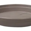 New COCORIPOT Soucoupe ronde en plastique recyclé taupe - Ø 24 cm
