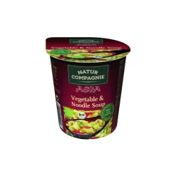 New NATUR COMPAGNIE Soupe Asia aux légumes et nouilles bio en bol rouge de 55 g
