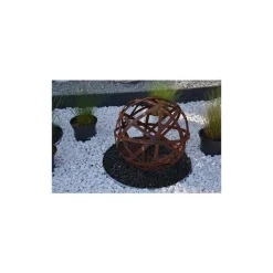 Sale DÉCORIALE Sphère ajourée en métal effet rouille coloris marron Ø 40 cm