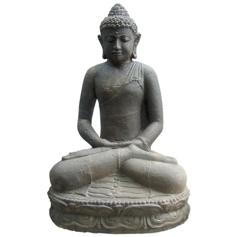 DÉCORIALE Statue de jardin Bouddha assis H 20 cm