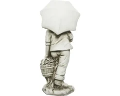 Sale KAEMINGK Statue garçon avec parapluie en polymagnesium blanc cassé - 67,5 cm