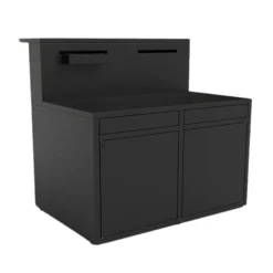 Online FORGE ADOUR Support cuisine fermé en acier noir forme comptoir de bar - 120 x 97,2 x 112,5 cm