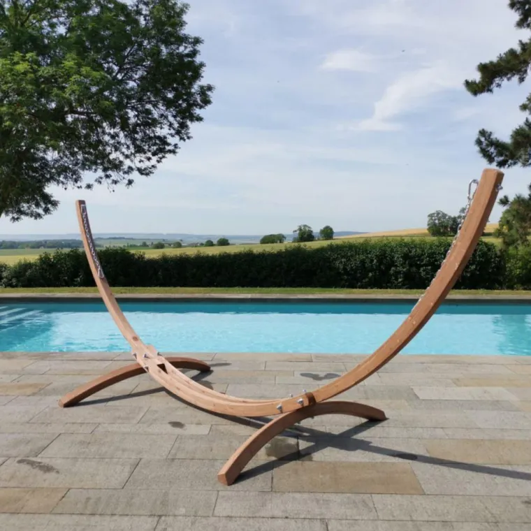 Outlet JOBEK Support pour hamac coloris beige en bois Kompagnon - 120 kg