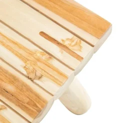 Outlet Table basse carrée coloris beige en teck - 80 x 80 x 40,5 cm