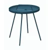 Table basse de jardin coloris bleu en acier Flower - 51 cm