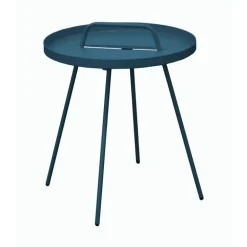 Table basse de jardin coloris bleu en acier Flower - 51 cm