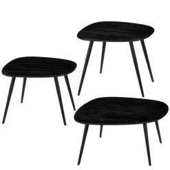 New EDELMAN Table basse en bois recyclé noir Jailey T1 - 49 x 41 x 39 cm