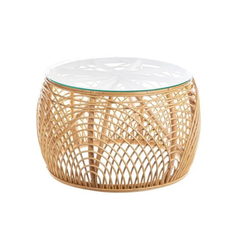 Table basse filaire coloris beige - 75 x 75 x 45 cm