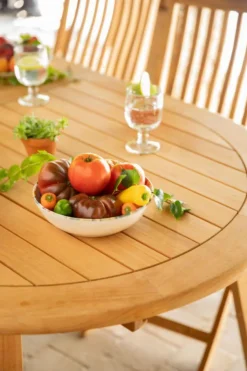 Sale Table coloris beige en teck - 180 x 240 x 100 cm