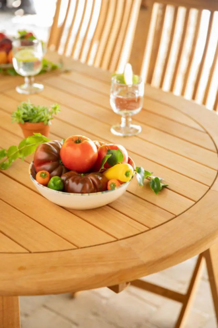 Sale Table coloris beige en teck - 180 x 240 x 100 cm