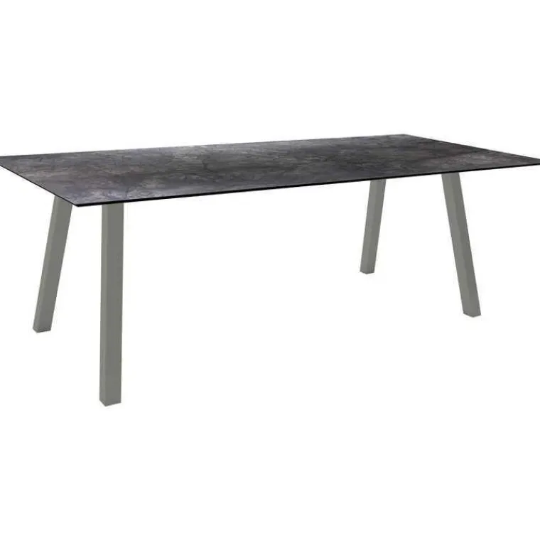 Hot STERN Table coloris graphite/marbre foncé en aluminium Interno - 220 x 100 cm