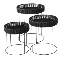 Discount Table d'appoint coloris noir en métal Elo - Ø 32 cm