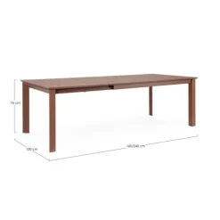Outlet BIZZOTTO Table de jardin extensible Konnor Barn - 160/240 x 100 cm