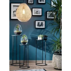 Clearance Table de service Quinty en métal noir T1 Edelman Hollande - Ø 22 x 50 cm