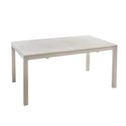 Outlet Table en aluminium crème Caméline II - 200/280 x 98 cm