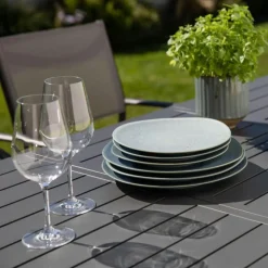 Online Table en aluminium graphite Caméline II - 220/320 x 110 cm