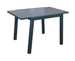 New Table extensible en aluminium et verre, PROLOISIRS Elise, graphite/gris - 80/140x80cm