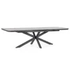 Outlet BIZZOTTO Table extensible en aluminium anthracide et pierre sintérisée Pascal Anthracite