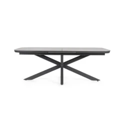 Outlet BIZZOTTO Table extensible en aluminium anthracide et pierre sintérisée Pascal Anthracite