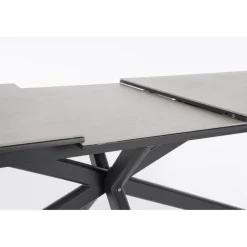 Outlet BIZZOTTO Table extensible en aluminium anthracide et pierre sintérisée Pascal Anthracite