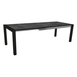 Hot STERN Table extérieure coloris noir en aluminium - 174 x 214 x 254 x 90 cm