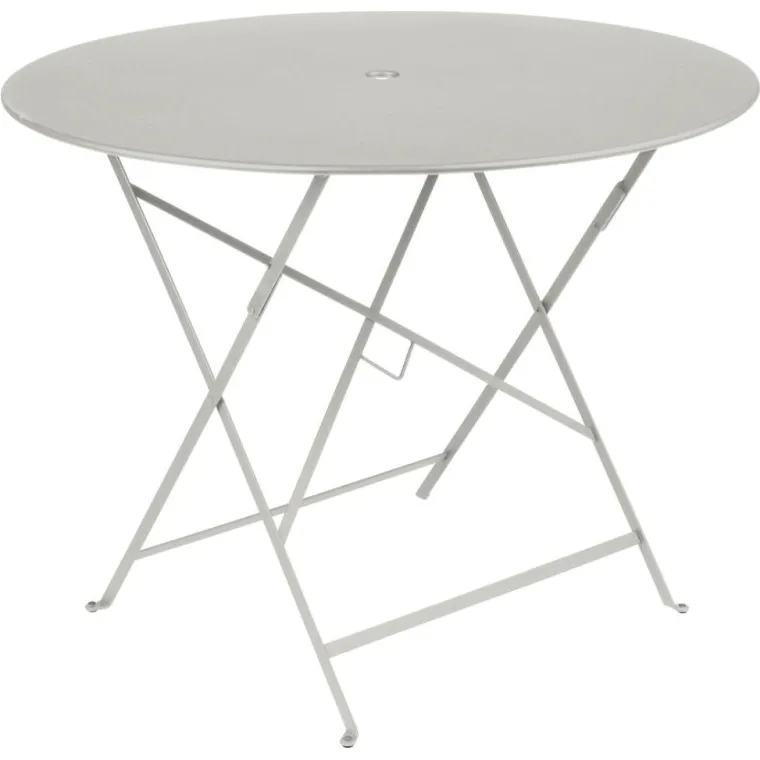 Outlet FERMOB Table pliante ronde en acier gris argile Bistro - 96 x 96 x 74 cm