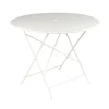Hot FERMOB Table ronde pliante Bistro en acier coloris blanc coton Ø 96 cm