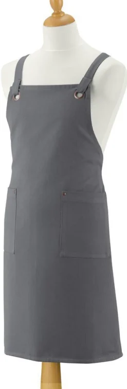 New WINKLER Tablier avec poches en coton recyclé coloris gris ombre Artisan - 72 x 85 cm