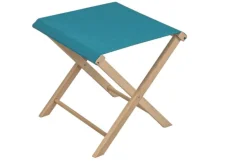 Outlet NP CRÉATION Tabouret pliant coloris bleu en coton - 43 x 43 x 42 cm