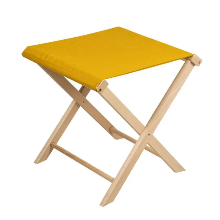 Best JARDIN PRIVÉ Tabouret pliant coloris jaune en coton - 43 x 43 x 42 cm
