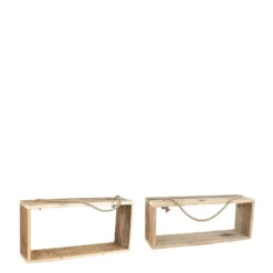 New Étagère rectangulaire en bois coloris naturel – 67 x 26 x 19 cm