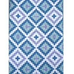 Hot Tapis d'extérieur en polypropylène recyclé bleu Piscine - 180 x 120 cm