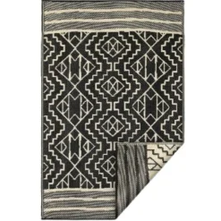 Sale FAB HAB Tapis Kilimanjaro 150x240 cm crème et noir