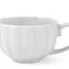 Tasse à thé en grès blanc Lotus - 22 cl