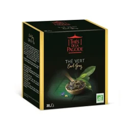 THES DE LA PAGODE Thé vert Earl Grey bio Thés de la Pagode - 40 g / 20 infusettes
