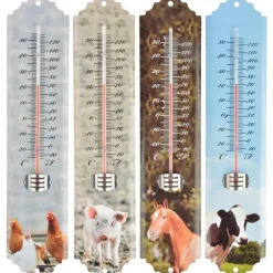 Hot ESSCHERT DESIGN Thermomètre animaux de la ferme 6,8x1,3x29,6 cm
