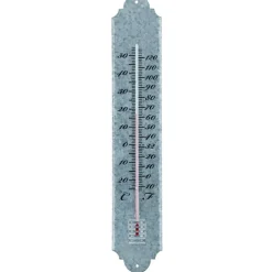 Best ESSCHERT DESIGN Thermomètre en vieux zinc gris 9x1,1x49,5 cm