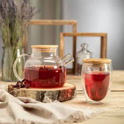 Online NATURE & VOUS Théière en verre et couvercle bambou - 850 ml