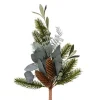 Online KAEMINGK Tige artificielle verte avec feuilles argentées et pommes de pin - H 50 cm