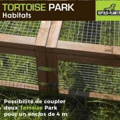 New REPTILES PLANET Tortoise Park pour tortue enclos extérieur grillagé en bois Reptile Planet – 200 x 100 x 25 cm