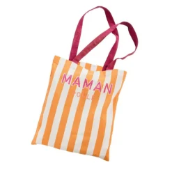 Outlet Tote bag coloris orange en coton Maman - 36 x 42 cm