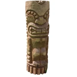 Clearance DÉCORIALE Totem polynésien Tiki Aro coloris bois en bois de coco - 50 cm