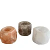 Hot SOORPRENDIMI Trio porte-bougie naturel au sel de l'himalaya coloris orange