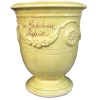 Online POTERIE DE LA MADELEINE Vase Anduze tradition jaune en terre cuite émaillée H 38 x Ø 43 cm