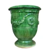 Hot POTERIE DE LA MADELEINE Vase Anduze vert en terre cuite émaillée H 28 x Ø 32 cm
