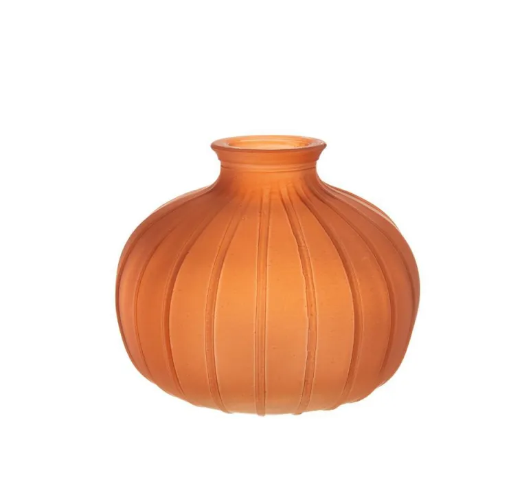 Online Vase citrouille coloris orange en verre – 10,7 x 10,7 x 9 cm (produit vendu à l'unité, livré aléatoirement parmi deux coloris)