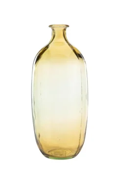 Sale Vase coloris jaune en verre recyclé